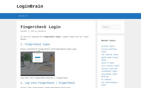 Fingercheck - Fingercheck Login - LoginBrain