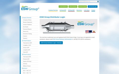 ESW Group Distributor Login - ESW Group®