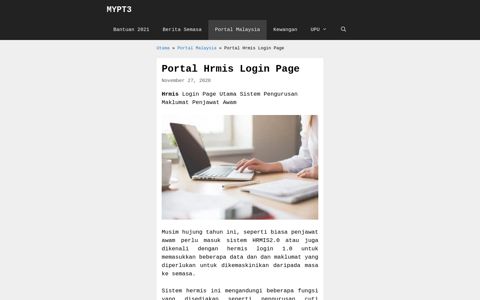 Portal Hrmis Login Page - Mypt3