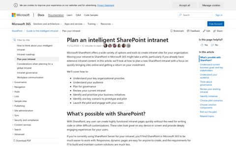 Plan an intelligent SharePoint intranet - SharePoint in ...