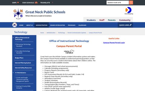 Technology / Campus Parent Portal - Great Neck Public Schools