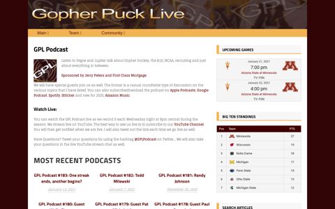 GPL Podcast – Gopher Puck Live