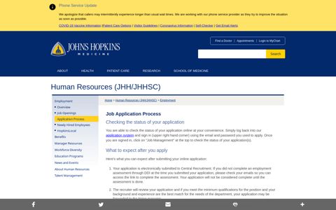 Job Application Process - Johns Hopkins Medicine