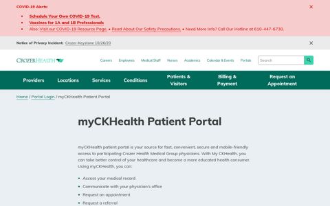 myCKHealth Patient Portal - Crozer Health