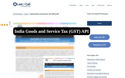 India Goods and Service Tax (GST) API (Overview, SDK ...