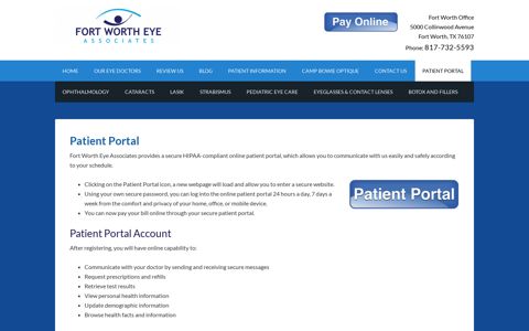 Patient Portal Account - Fort Worth Eye Associates