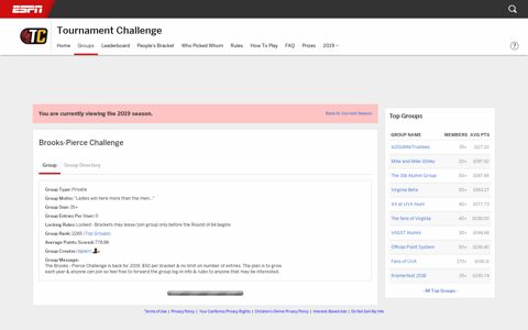 Tournament Challenge - ESPN - Group - Fantasy - ESPN.com