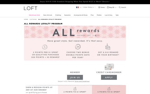 Save with our ALL Rewards Loyalty Program | LOFT