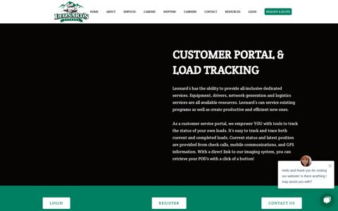 Customer Portal & Load Tracking - Leonard's Express