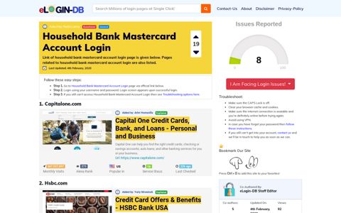 Household Bank Mastercard Account Login