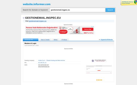 gestionemail.ingpec.eu at WI. Modulo di Login - Website Informer
