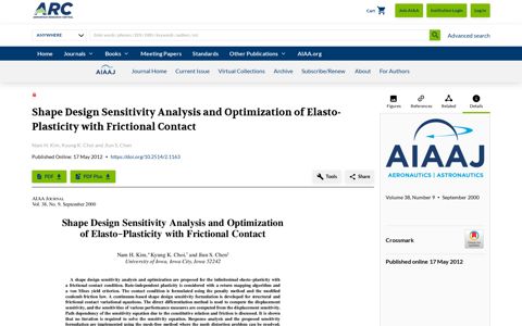 Shape Design Sensitivity Analysis and Optimization of Elasto ...