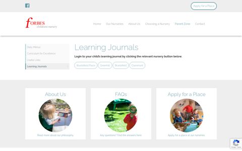 Learning Journals | Forbes Nursery