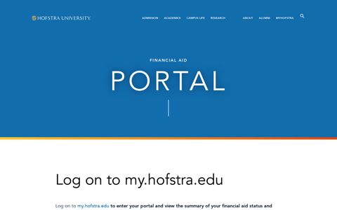 Financial Aid Portal | Hofstra | New York