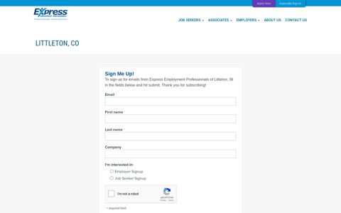 Email Signup - Express Employment Professionals