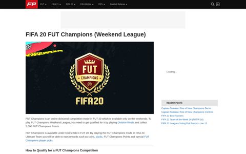 FIFA 20 FUT Champions (Weekend League) – FIFPlay