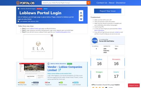 Loblaws Portal Login