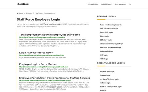 Staff Force Employee Login ❤️ One Click Access - iLoveLogin