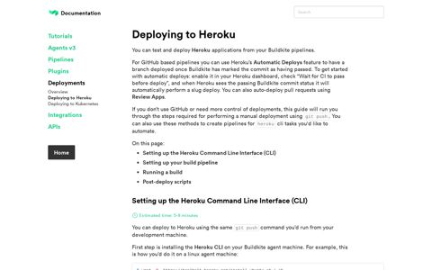 Deploying to Heroku | Buildkite Documentation