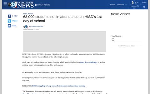 Back-to-school: Houston ISD missing 68,000 students on 1st ...