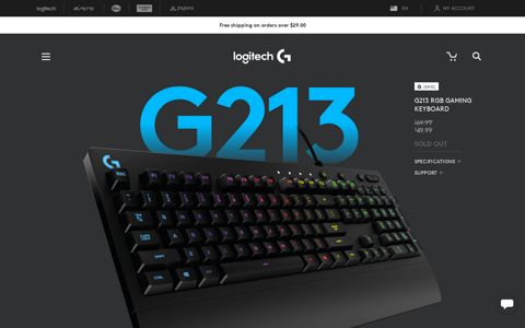 Logitech G213 Prodigy Gaming Keyboard with RGB Lighting ...