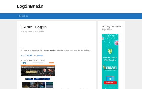 I-Car - I-Car - Home - LoginBrain