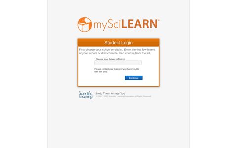 Learner Login : Select School - Scientific Learning