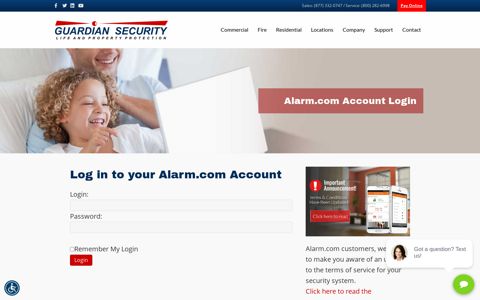 Alarm.com Login - Guardian Security Systems