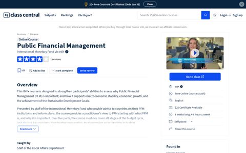 Free Online Course: Public Financial Management from edX ...