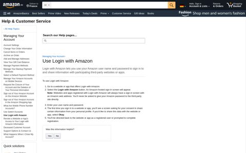 Amazon.de Help: Use Login with Amazon