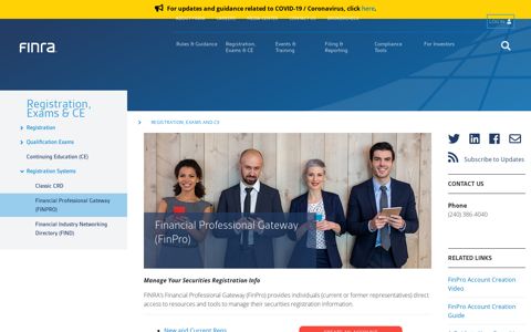 Financial Professional Gateway (FinPro) | FINRA.org