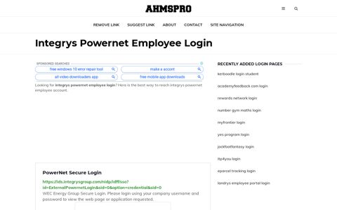 integrys powernet employee ✔️ PowerNet Secure Login