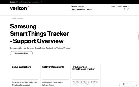 Samsung SmartThings Tracker - Support Overview | Verizon