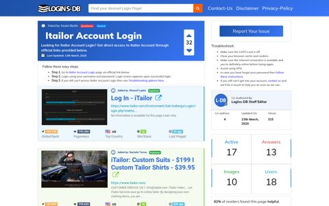 Itailor Account Login - Logins-DB