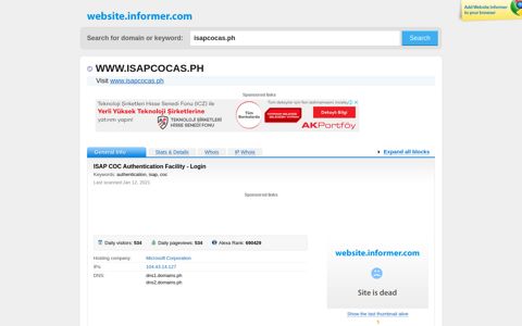 isapcocas.ph at WI. ISAP COC Authentication Facility - Login