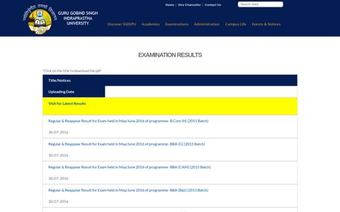 Examination Results - Guru Gobind Singh Indraprastha ...