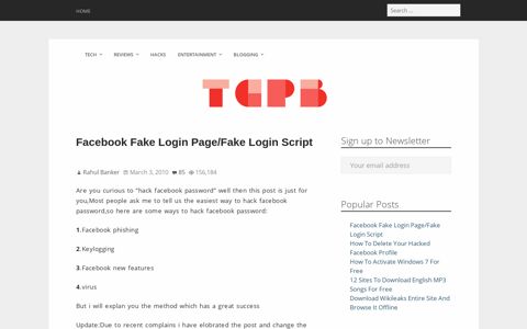 Facebook Fake Login Page/Fake Login Script – The Copy ...