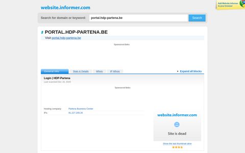 portal.hdp-partena.be at WI. Login | HDP-Partena - Website Informer