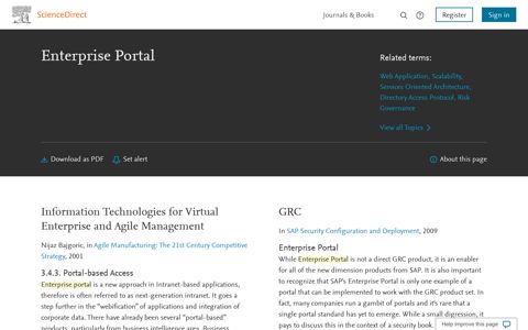 Enterprise Portal - an overview | ScienceDirect Topics