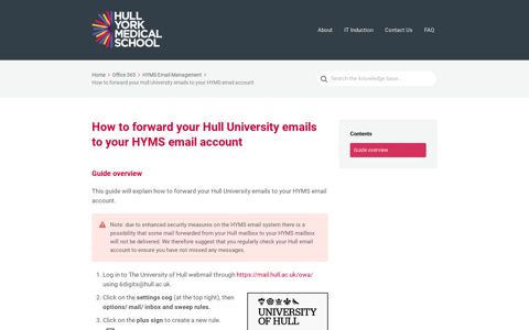 How to forward your Hull University emails to your HYMS ...