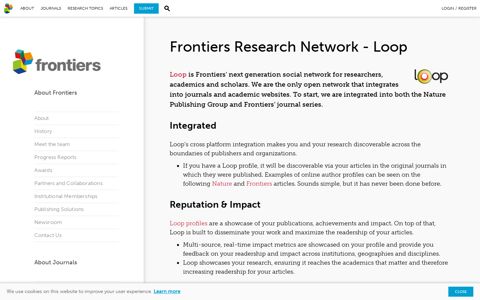 Academic Journals and Research Community - About Frontiers