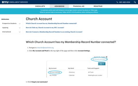 Church Account | BYU Enrollment Services