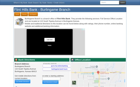 Flint Hills Bank in Burlingame Kansas - 115 South Topeka ...