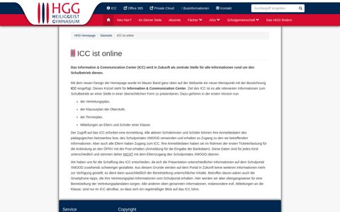 HGG Homepage | ICC ist online - Heilig-Geist-Gymnasium