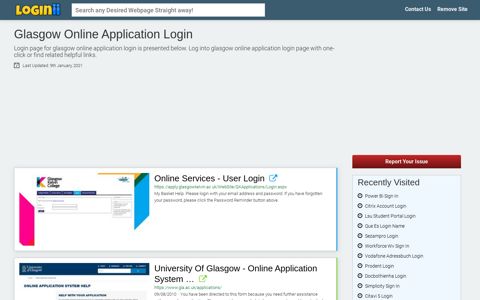 Glasgow Online Application Login - Loginii.com