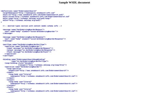 Sample WSDL document