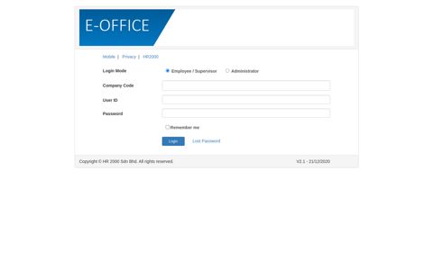 Login to E-Office System