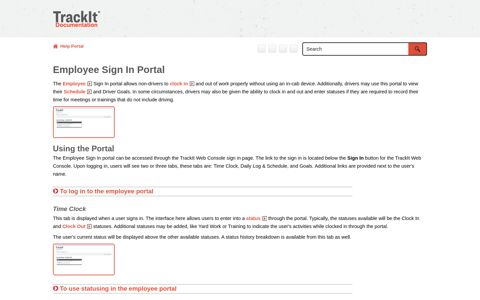Employee Sign In Portal - TrackIt Documentation Portal