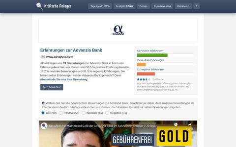 Advanzia Bank Erfahrungen (99 Berichte) - 12/2020 - Kritische ...