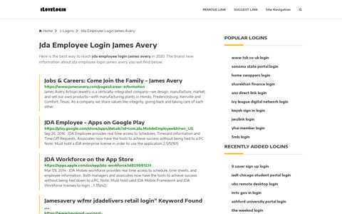 Jda Employee Login James Avery ❤️ One Click Access